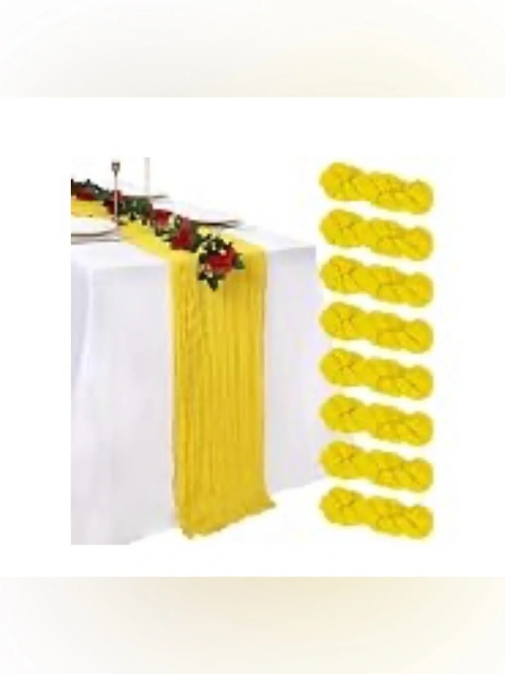 8 Pack Lemon Yellow Cheesecloth Table Runner
